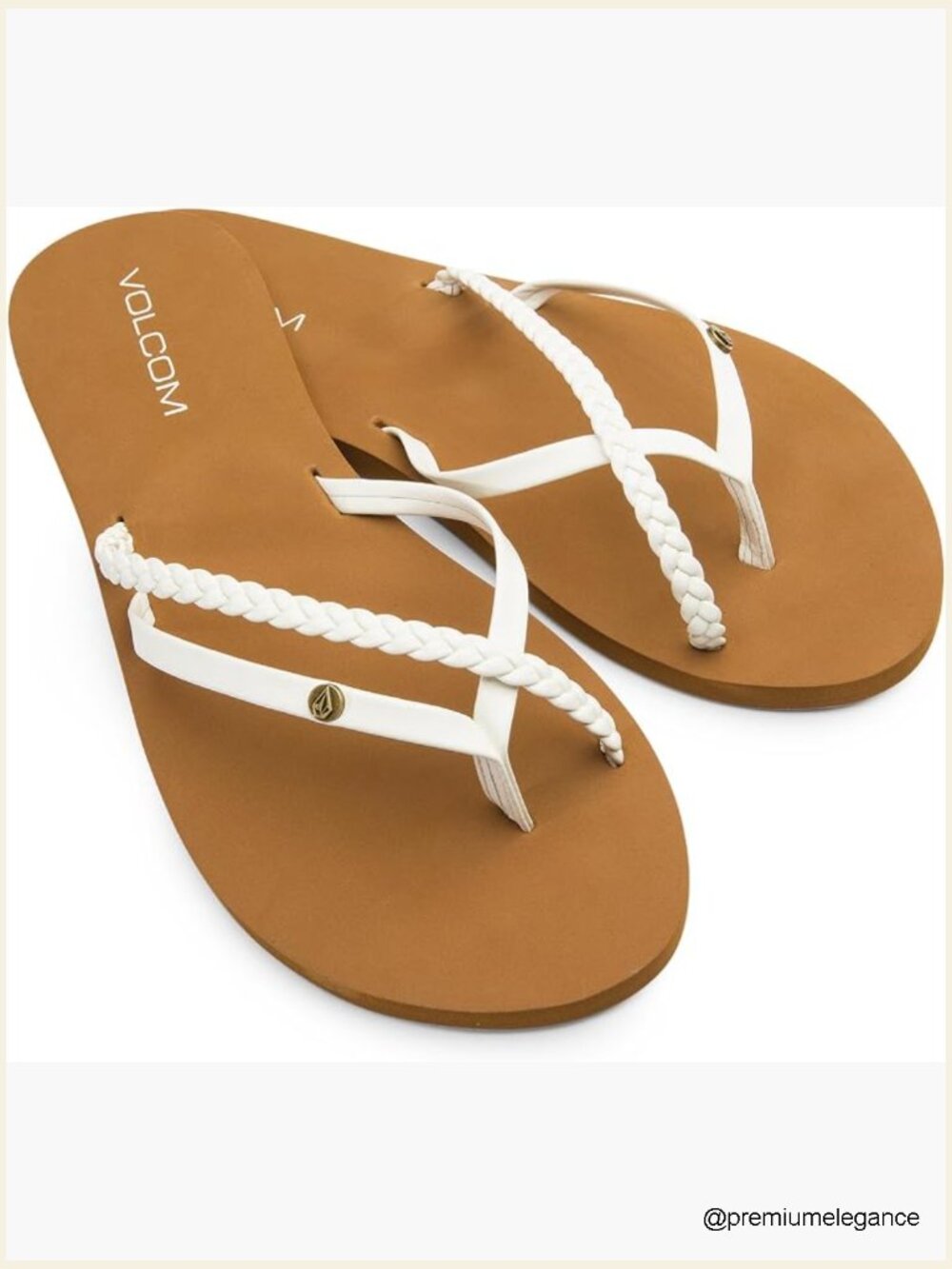 Women's Sandals - Braided Strap Flip Flops with Arch Support